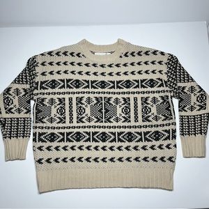 NWOT Altar’d State Kya Fair Isle Sweater Tan and Black | Size S
